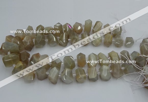 CNG5300 15.5 inches 12*16mm - 15*20mm faceted nuggets moonstone beads