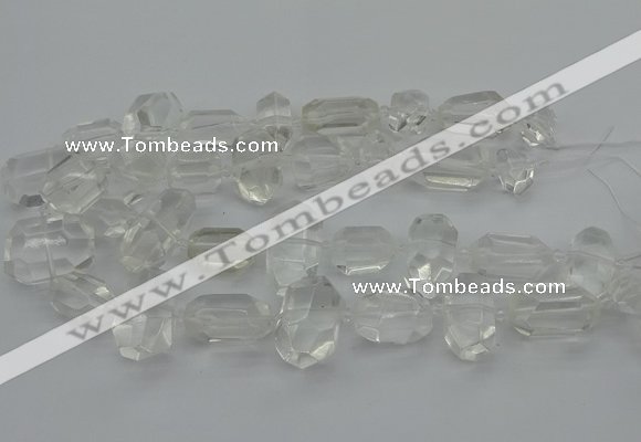 CNG5343 15.5 inches 12*16mm - 15*25mm faceted nuggets white crystal beads