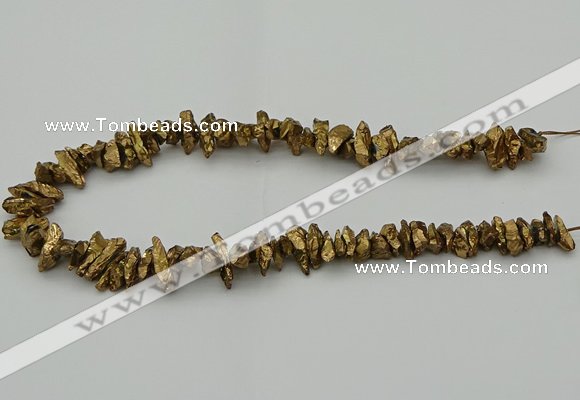 CNG5463 15.5 inches 6*10mm - 8*20mm nuggets plated quartz beads