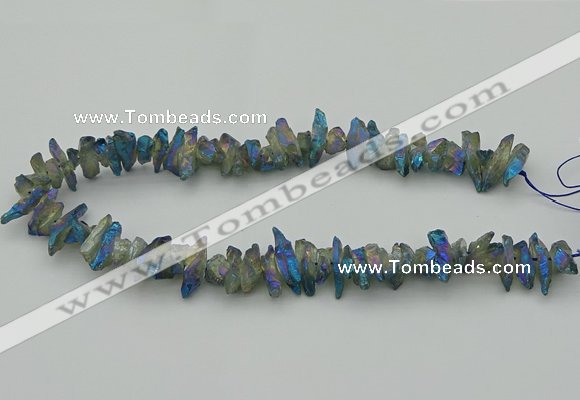 CNG5467 15.5 inches 6*10mm - 8*20mm nuggets plated quartz beads