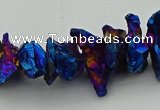 CNG5468 15.5 inches 6*10mm - 8*20mm nuggets plated quartz beads