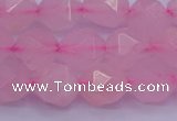CNG5484 15.5 inches 12mm faceted nuggets rose quartz beads