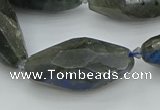 CNG5645 15.5 inches 15*35mm - 18*40mm faceted rice labradorite beads