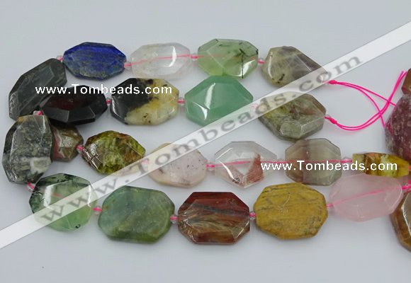CNG5742 20*30mm - 35*45mm faceted freeform mixed gemstone beads