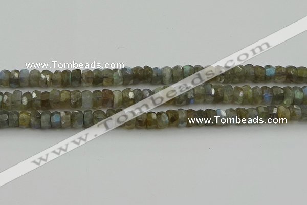 CNG5752 15.5 inches 6*9mm faceted nuggets labradorite beads