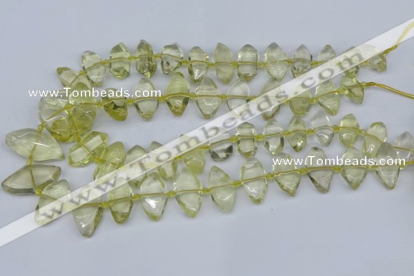 CNG5826 15.5 inches 8*18mm - 13*30mm freeform lemon quartz beads