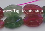 CNG5857 15*20mm - 20*25mm faceted freeform mixed strawberry quartz beads