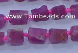 CNG5912 15.5 inches 4*6mm - 6*10mm nuggets rough pink tourmaline beads