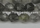 CNG6096 15.5 inches 8mm faceted nuggets cloudy quartz beads