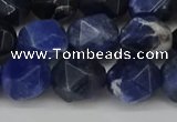 CNG6179 15.5 inches 10mm faceted nuggets sodalite gemstone beads