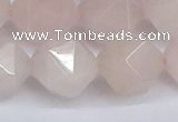CNG6280 15.5 inches 14mm faceted nuggets rose quartz beads