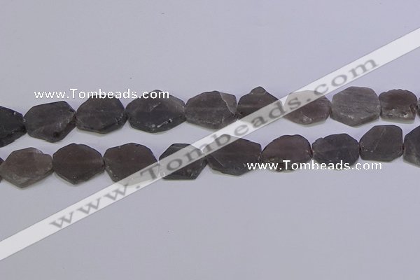 CNG6359 15.5 inches 14*18mm - 16*22mm freeform matte smoky quartz beads