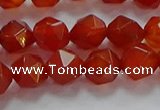 CNG6505 15.5 inches 8mm faceted nuggets red agate beads