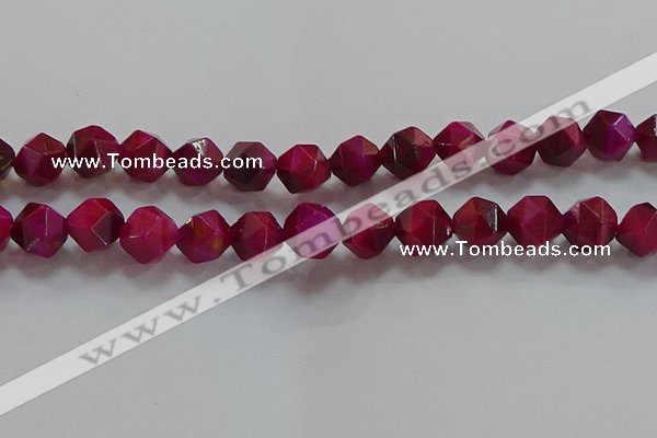CNG6537 15.5 inches 12mm faceted nuggets red tiger eye beads