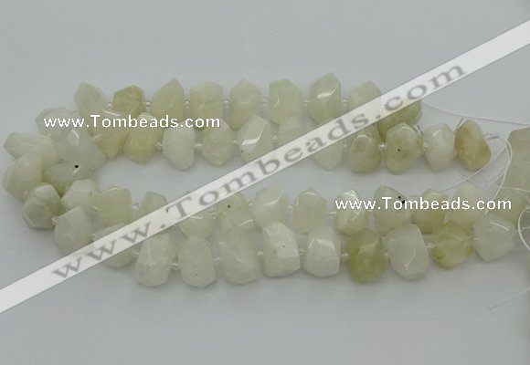 CNG6925 12*16mm - 15*20mm faceted nuggets white moonstone beads