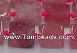 CNG6931 15.5 inches 8*12mm - 10*16mm nuggets strawberry quartz beads