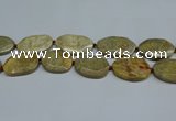 CNG7082 25*35mm - 35*45mm faceted freeform chrysanthemum agate beads