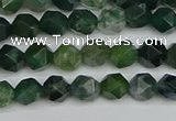CNG7335 15.5 inches 6mm faceted nuggets moss agate beads