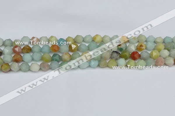CNG7416 15.5 inches 8mm faceted nuggets amazonite beads
