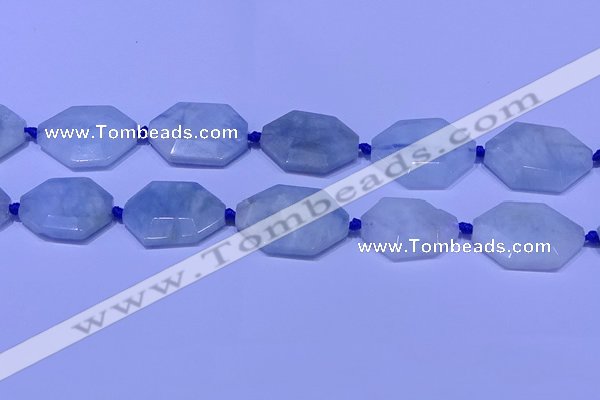 CNG7511 15.5 inches 25*35mm - 30*40mm faceted freeform aquamarine beads