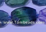 CNG7521 15.5 inches 18*25mm - 25*35mm faceted freeform fluorite beads
