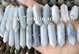 CNG7906 10*25mm - 12*45mm faceted nuggets aquamarine graduated beads