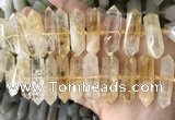 CNG7931 15.5 inches 10*22mm - 12*45mm faceted nuggets citrine beads