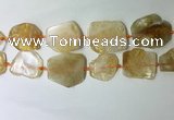 CNG7972 25*30mm - 35*45mm freeform citrine slab beads