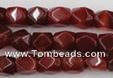 CNG802 15.5 inches 9*12mm faceted nuggets red agate gemstone beads