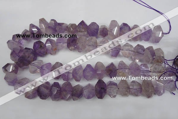 CNG862 15.5 inches 12*18mm – 14*23mm faceted nuggets amethyst beads