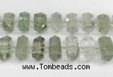 CNG8912 10*25mm - 15*30mm faceted nuggets green quartz beads