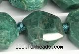 CNG8936 16*17mm - 18*19mm faceted freeform amazonite beads