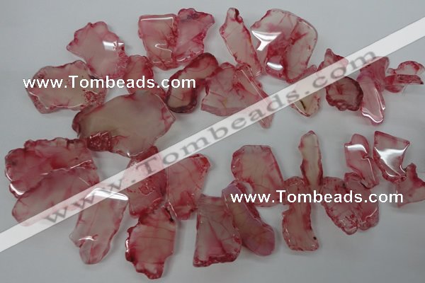 CNG895 15.5 inches 15*20mm – 25*48mm freeform dyed agate beads