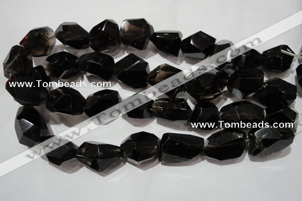 CNG905 15.5 inches 18*22mm – 20*32mm faceted nuggets smoky quartz beads