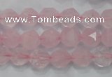 CNG920 15 inches 10mm faceted nuggets rose quartz beads