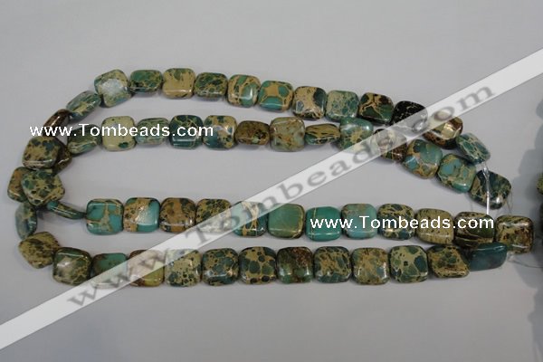 CNI25 15.5 inches 14*14mm square natural imperial jasper beads