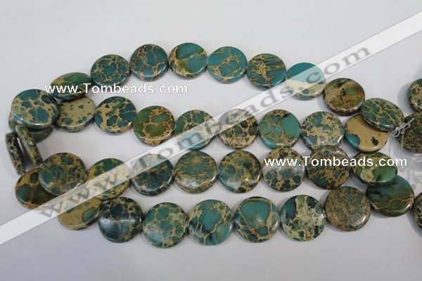 CNI32 15.5 inches 22mm flat round natural imperial jasper beads