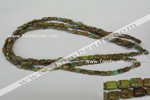 CNI39 15.5 inches 6*8mm rectangle natural imperial jasper beads