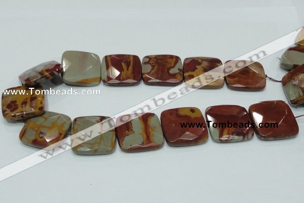 CNJ17 15.5 inches 30*30mm faceted square natural noreena jasper beads