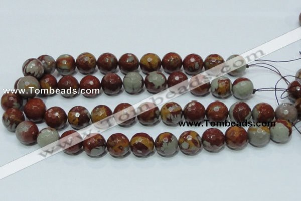 CNJ19 15.5 inches 16mm faceted round natural noreena jasper beads