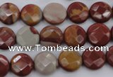 CNJ42 15.5 inches 12mm faceted coin noreena jasper beads