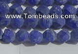 CNL1665 15.5 inches 6mm faceted nuggets matte lapis lazuli beads