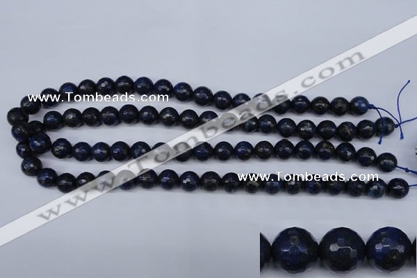 CNL603 15.5 inches 10mm faceted round natural lapis lazuli gemstone beads
