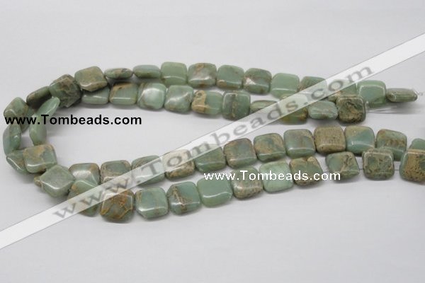 CNS17 16 inches 16*16mm square natural serpentine jasper beads