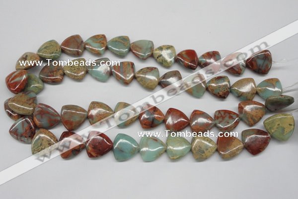 CNS184 15.5 inches 16*16mm triangle natural serpentine jasper beads