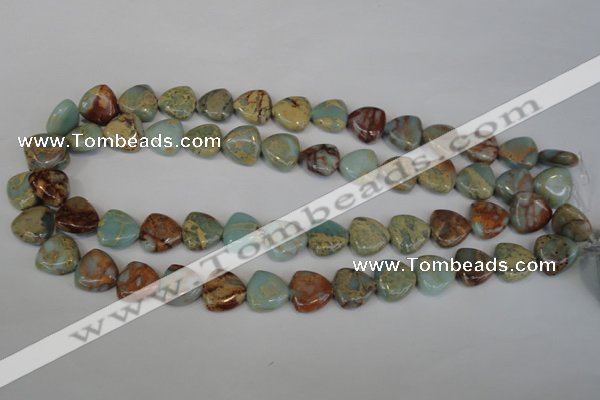 CNS187 15.5 inches 14*14mm triangle natural serpentine jasper beads