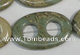 CNS270 15.5 inches 25*40mm carved oval natural serpentine jasper beads