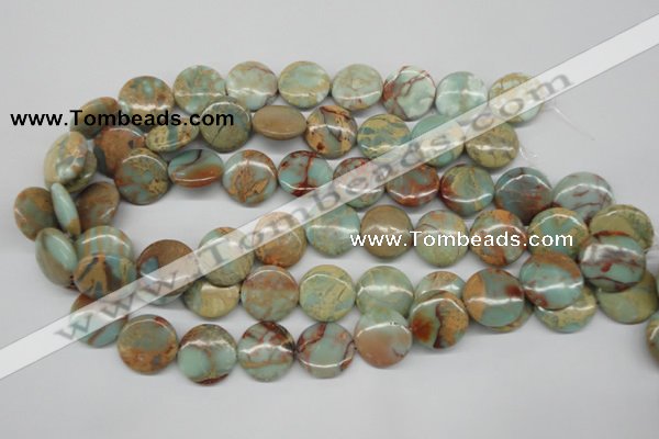 CNS83 15.5 inches 20mm flat round natural serpentine jasper beads