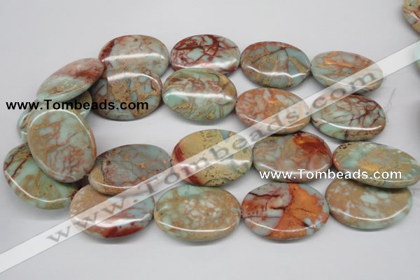 CNS97 15.5 inches 30*40mm oval natural serpentine jasper beads