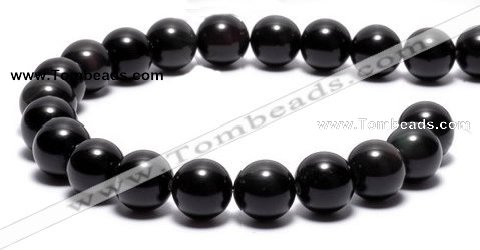 COB04 16 inches 12mm round black obsidian gemstone beads wholesale